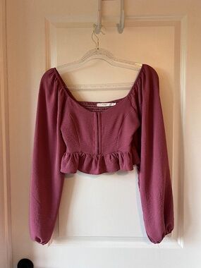 Cropped peplum blouse